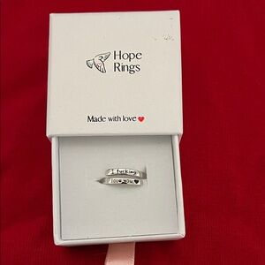 Silver Hope Rings with Engraving